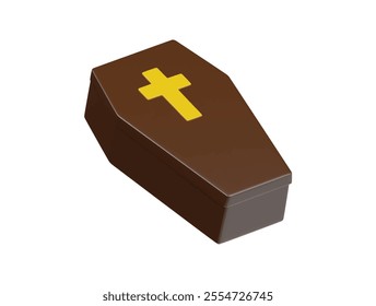 3d coffin icon 3d rendering illustration