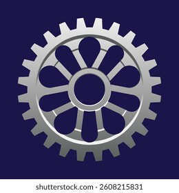3D Cogwheel gear icon. Engineering technical support. System update. Setup and optimization. Setting symbols. Cartoon design element isolated on white. 3D Vector illustration.