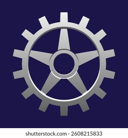 3D Cogwheel gear icon. Engineering technical support. System update. Setup and optimization. Setting symbols. Cartoon design element isolated on white. 3D Vector illustration.
