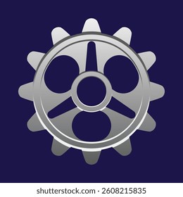 3D Cogwheel gear icon. Engineering technical support. System update. Setup and optimization. Setting symbols. Cartoon design element isolated on white. 3D Vector illustration.