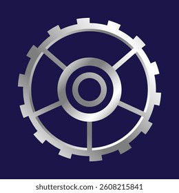 3D Cogwheel gear icon. Engineering technical support. System update. Setup and optimization. Setting symbols. Cartoon design element isolated on white. 3D Vector illustration.