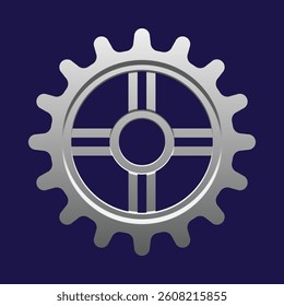 3D Cogwheel gear icon. Engineering technical support. System update. Setup and optimization. Setting symbols. Cartoon design element isolated on white. 3D Vector illustration.