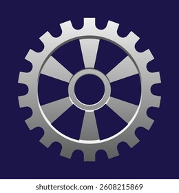 3D Cogwheel gear icon. Engineering technical support. System update. Setup and optimization. Setting symbols. Cartoon design element isolated on white. 3D Vector illustration.