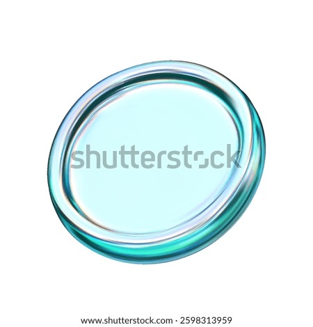 3d coin. Abstract gradient glass icon. Vector element