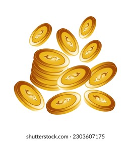 3d coin vector suitable for coin money symbol template