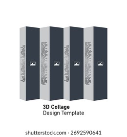 modelo de design de foto de colagem 3d 