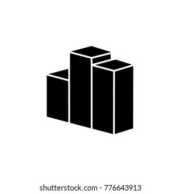 3D Colomn chart Icon. Trend diagram element icon. Business analytics concept design icon. Signs and symbols icon for websites, web design, mobile, info graphics on white background