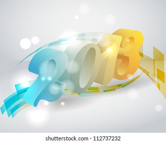 3d color 2013 on stylish background