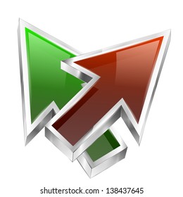 3d color arrows concept icon