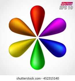 3d color drops circle / vector illustration