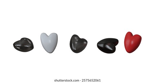 3d color heart shape on white background, Transparent background