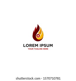 3d color scheme fire logo vector template.