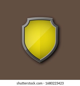 Icono de escudo de color 3d en el fondo. Ilustración del vector