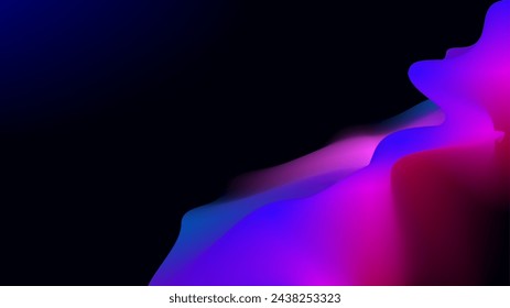 3D color splash over black empty copy space background