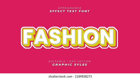 3D color text effects vector font illustration.