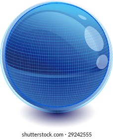 3d Color vector sphere with fashion ornament.