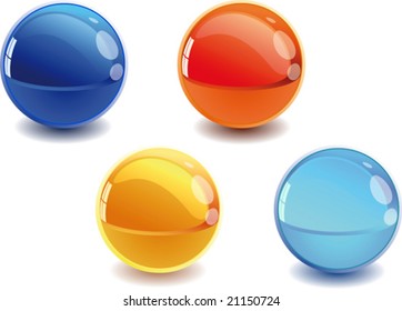 3d Color vector spheres with color shadows.