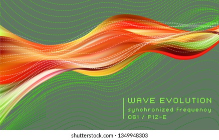 3D colored abstract twisted fluide shape on dark background. Trendy liquid design. Flow shapes stream paint. Deep analysis brushstroke colorful banner. Vector illustration realistic dye mesh grid.