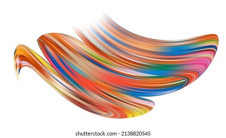 Forma de fluido trenzado abstracto de color 3D sobre fondo oscuro. Diseño líquido de moda. Las formas de flujo de pintura de flujo. Análisis profundo pinchazo colorido banner. Ilustración vectorial de malla de tinta realista.