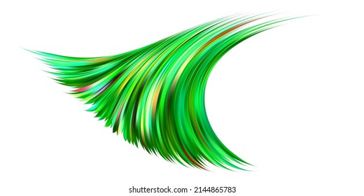 3D colored abstract twisted fluide shape on dark background. Trendy liquid design. Flow shapes stream paint. Deep analysis brushstroke colorful banner. Vector illustration realistic dye mesh grid.