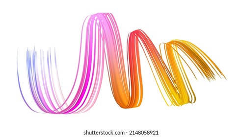 Forma de fluido trenzado abstracto de color 3D sobre fondo oscuro. Diseño líquido de moda. Las formas de flujo de pintura de flujo. Análisis profundo pinchazo colorido banner. Ilustración vectorial de malla de tinta realista.