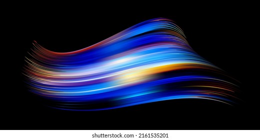 Forma de fluido trenzado abstracto de color 3D sobre fondo oscuro. Diseño líquido de moda. Las formas de flujo de pintura de flujo. Análisis profundo pinchazo colorido banner. Ilustración vectorial de malla de tinta realista.