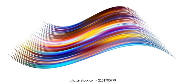 3D colored abstract twisted fluide shape on dark background. Trendy liquid design. Flow shapes stream paint. Deep analysis brushstroke colorful banner. Vector illustration realistic dye mesh grid.