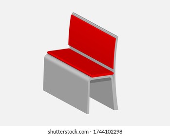 Diseño de banco en 3D de fondo gris