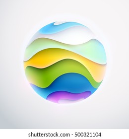 3D colored striped ball