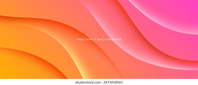 3D colorful abstract background overlap layer on bright space with waves effect decoration. Minimalist modern graphic design element cutout style concept for web banner, flyer, card, or brochure cover