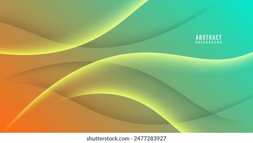 3D colorful abstract background overlap layer on bright space with waves effect decoration. Minimalist modern graphic design element cutout style concept for web banner, flyer, card, or brochure cover