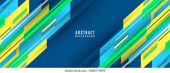 Fondo abstracto colorido 3D superpone la capa en el espacio brillante con líneas diagonales forma decoración. Concepto de estilo de recorte de elemento de Diseño gráfico moderno para Anuncio de Web, volante, tarjeta o cubierta de folleto