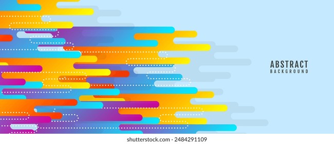 3D colorful abstract background overlap layer on bright space with horizontal lines shape decoration. Modern graphic design element rounded style concept for web banner, flyer, card, or brochure cover