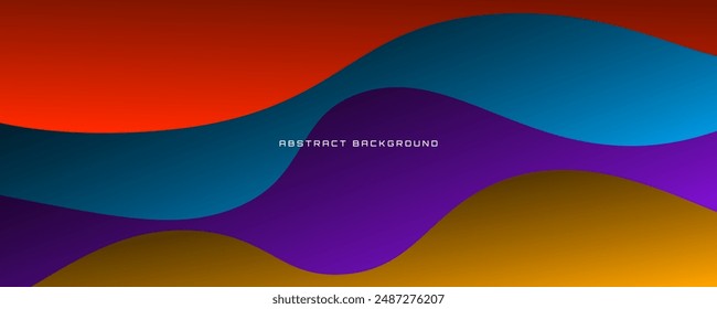 3D colorful abstract background overlap layer on bright space with waves effect decoration. Minimalist modern graphic design element cutout style concept for web banner, flyer, card, or brochure cover