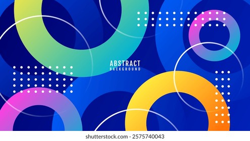 3D colorful abstract background overlap layer on bright space with circles effect decoration. Modern graphic design element cutout style concept for web banner, art, flyer, card, or brochure cover