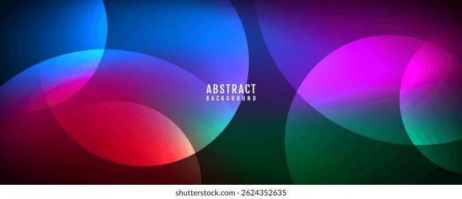 3D fundo abstrato colorido sobrepor camada no espaço escuro com linhas de círculos decoração efeito. Elemento de design gráfico moderno conceito de estilo brilhante para web, cartaz, folheto, cartão, capa ou folheto