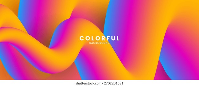 Capa abstracta colorida de la superposición del fondo 3D en el espacio brillante con la decoración que fluye de las ondas. Concepto de estilo fluido de elemento de Diseño gráfico moderno para Anuncio de Web, arte, volante, tarjeta o cubierta de folleto