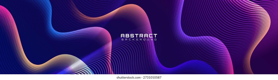 3D bunter abstrakter Hintergrund Überlappungsschicht auf dunklem Raum mit fließenden Wellen Effekt Dekoration. Modernes Grafikdesign-Element glühend Stil Konzept für Web, Kunst, Flyer, Karte oder Broschüre Abdeckung