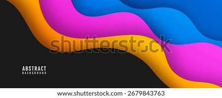 3D colorful abstract background overlap layer on bright space with flowing waves effect decoration. Modern graphic design element cutout style concept for web banner, flyer, card, or brochure cover