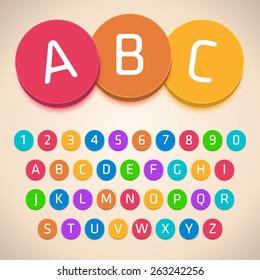 3D Colorful Alphabet. Vector Font