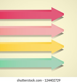 3D colorful arrow chart vector