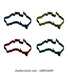 3D Colorful Australia Maps 