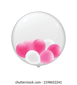 3d Colorful Balloons inside balloon