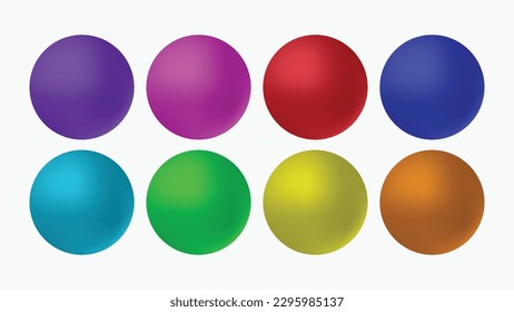 3d colorful balls with white background