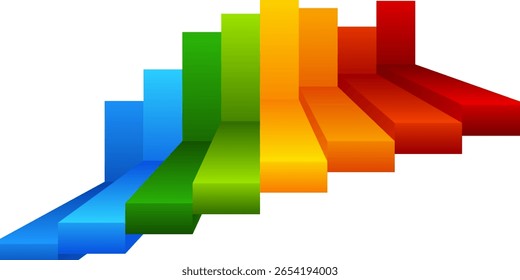3D Colorful Bar Chart Abstract Background