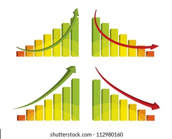 3d colorful bar chart with arrow, vector illustration - Powered by Shutterstock - Get 15% off with code: PIKWIZARD15