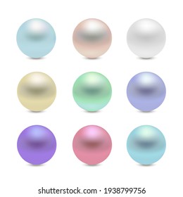 3D colorful beads and pearls. Vector illustration.