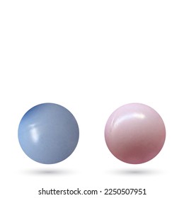 3D colorful beads and pearls. Vector illustration.