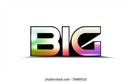 3d colorful big text , isolated on white background.