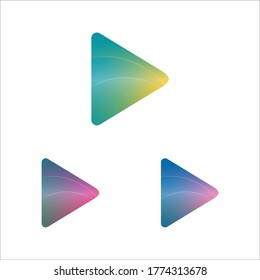 3d colorful buttons with rounded corners with falling shadow. Premium Vector

